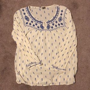 Lucky Brand Embroidered Long Sleeve Shirt